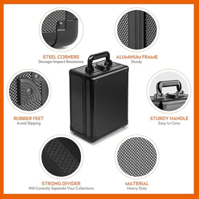 rayihni GRADED CARD STORAGE BOX, PSA SLAB CASE HOLDER FOR GRADED CARDS, TOP LOADERS TRADING CARD STORAGE HARD CASE FOR SPORTS CARDS/GAME CARDS/TRADING CARDS/TOP LOADERS/ONE TOUCH (2 ROW) - Image 4